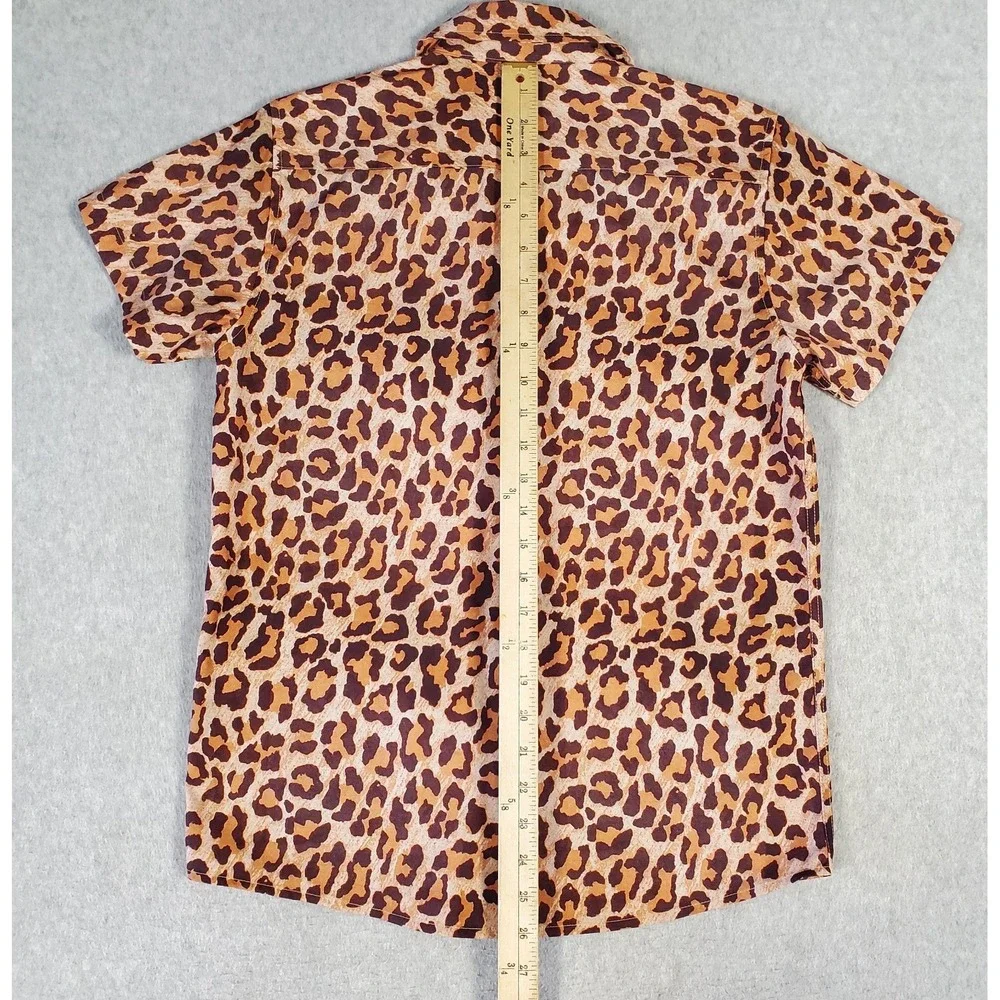 Dixxon Flannel Co Shirt The Party Animal Youth XL Leopard Print Short Sleeve DFC